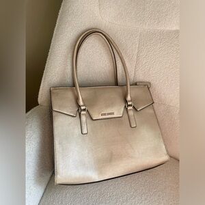 Larger Steve Madden Metallic Gold champagne Satchel tote